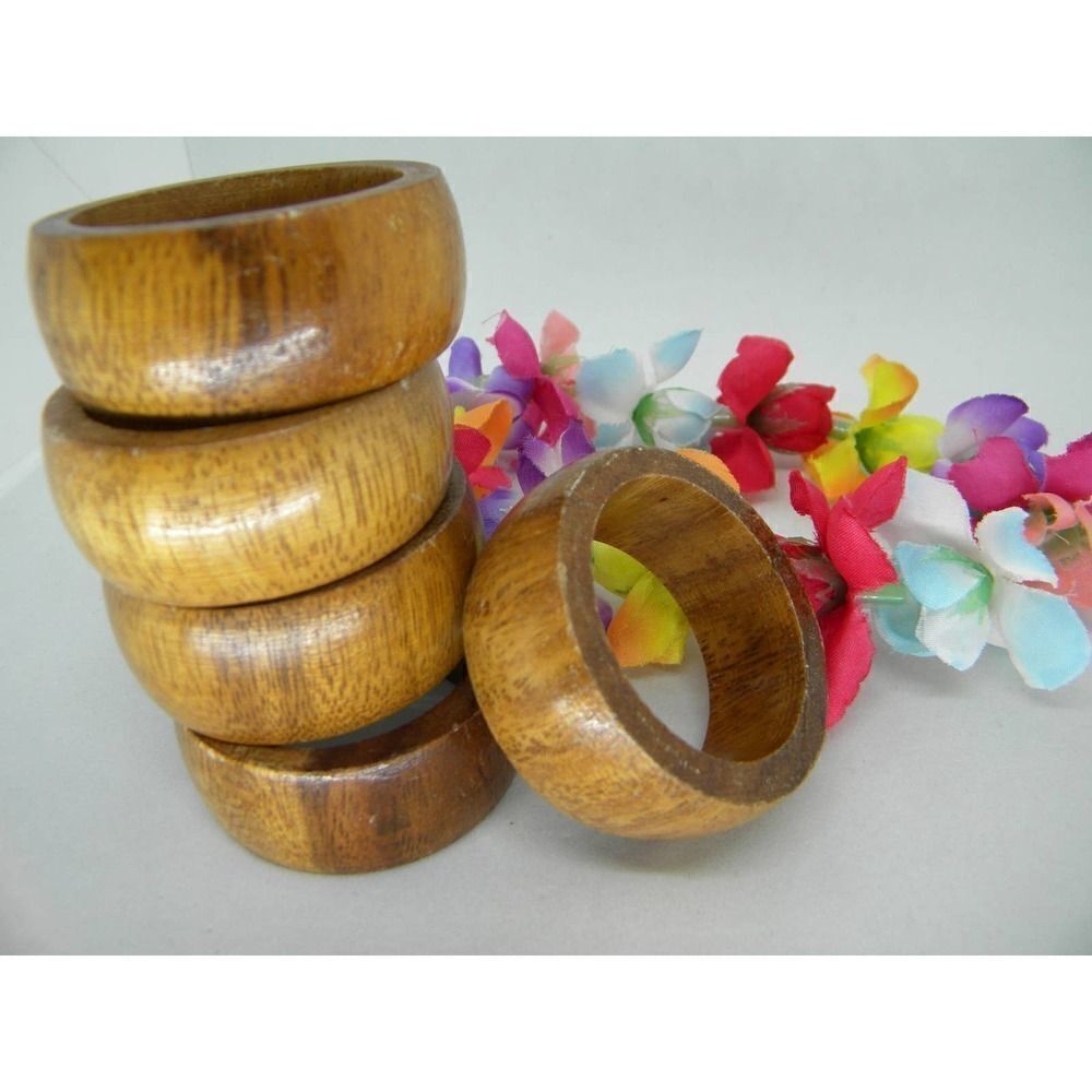 Wooden Napkin Rings Set of 5 - Picture 3 of 4